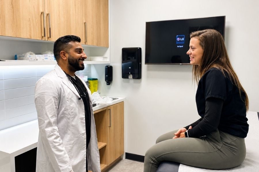 Dr. Tariq with patient